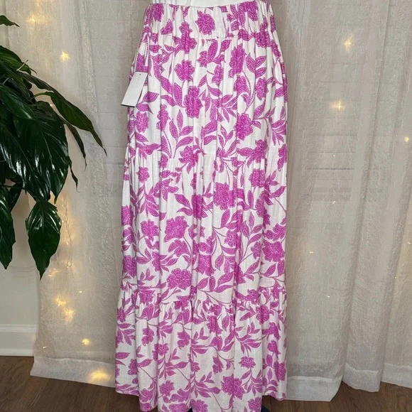 LC Lauren Conrad Pink Floral Maxi Skirt - Picture 4 of 8